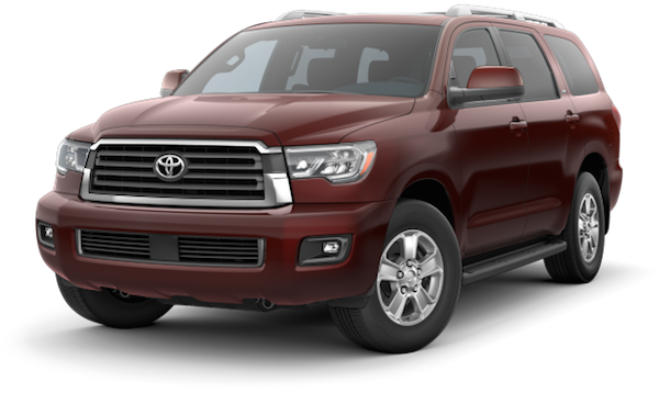 A red 2020 Toyota Sequoia SR5