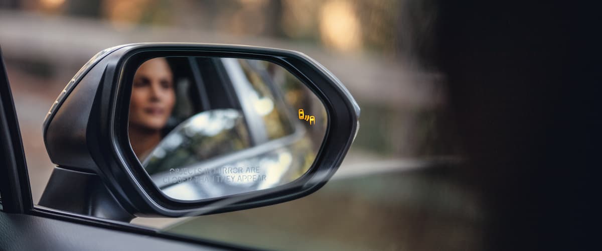The blind spot monitoring on the 2020 Toyota Corolla