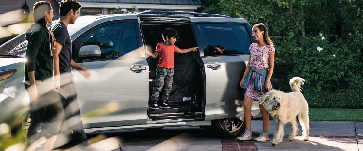 A family in their 2020 Toyota Sienna