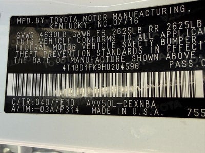 2017 Toyota Camry Hybrid Base