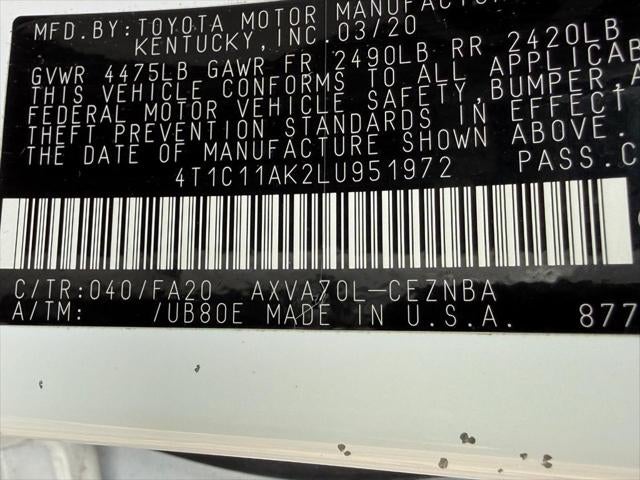 2020 Toyota CAMRY LE