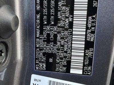 2022 Toyota Highlander Hybrid Platinum AWD (Natl)