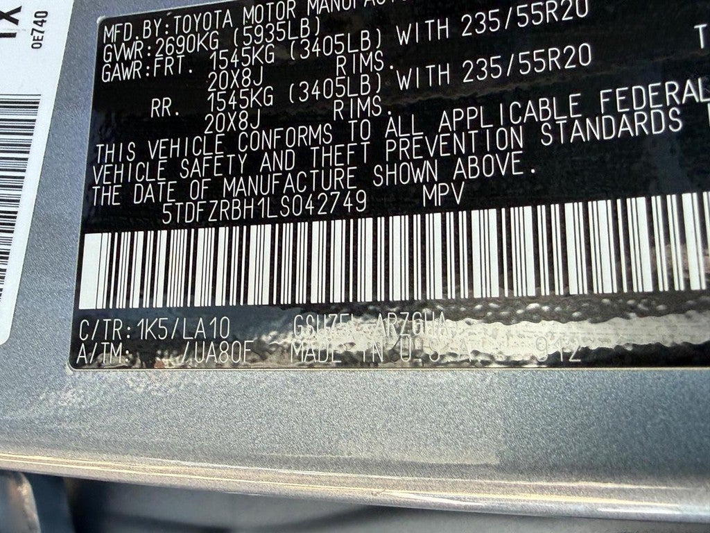 2020 Toyota Highlander Platinum AWD (Natl)