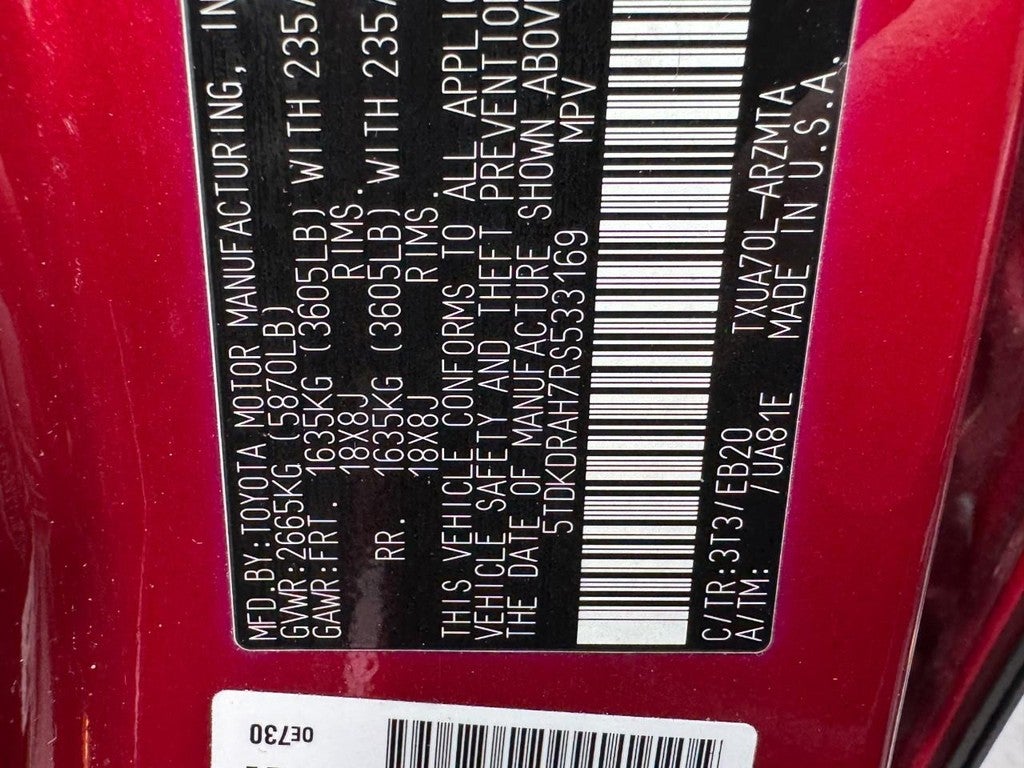 2024 Toyota Highlander FWD (Natl)