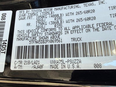 2023 Toyota Tundra 4WD Platinum CrewMax 5.5' Bed (Natl)