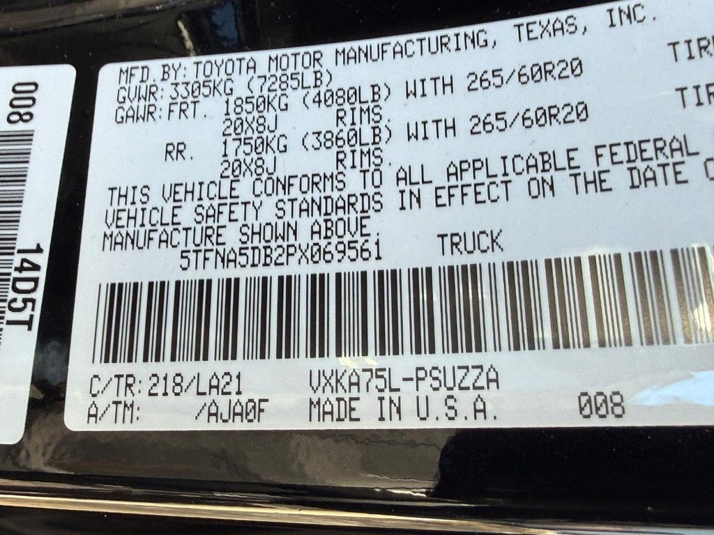 2023 Toyota Tundra 4WD Platinum CrewMax 5.5' Bed (Natl)