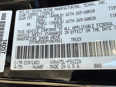 2023 Toyota Tundra 4WD Platinum CrewMax 5.5' Bed (Natl)