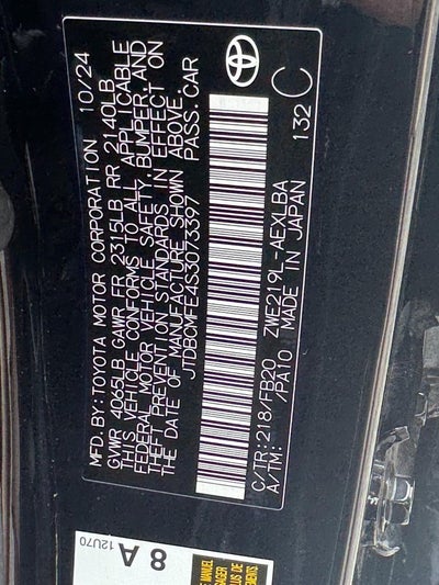 2025 Toyota Corolla Hybrid LE