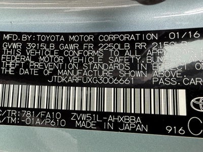 2016 Toyota Prius 5dr HB (Natl)