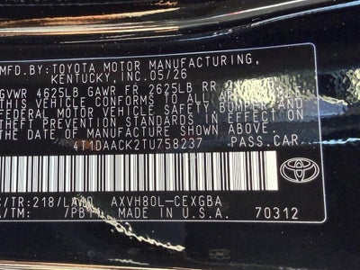 2026 Toyota Camry XLE