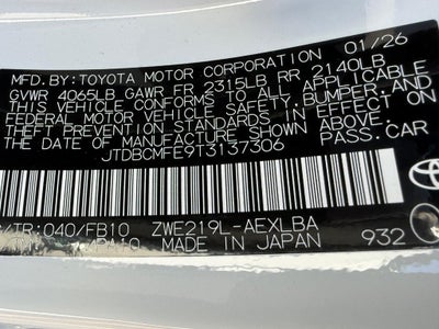 2026 Toyota Corolla Hybrid LE FWD (Natl)