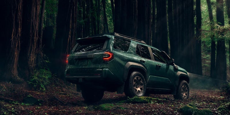 The rear of a forest bound 2026 Toyota 4Runner in St. Louis, MO