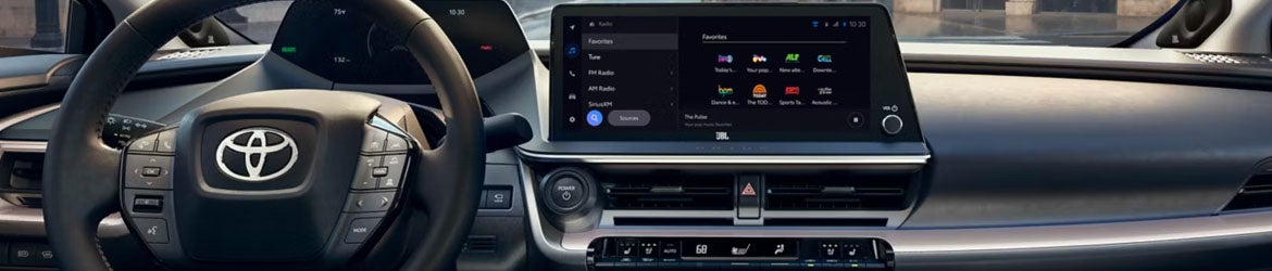 2026 Toyota Prius in St. Louis, MO showing 13.2-inch touchscreen with SYNC 4, wireless connectivity, and navigation for local and highway drives.