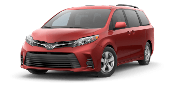 A red 2019 Toyota Sienna LE
