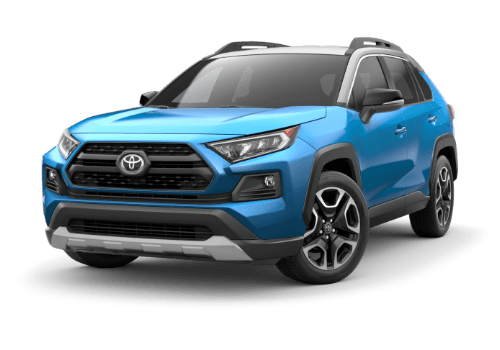 A blue 2019 Toyota RAV4 Adventure