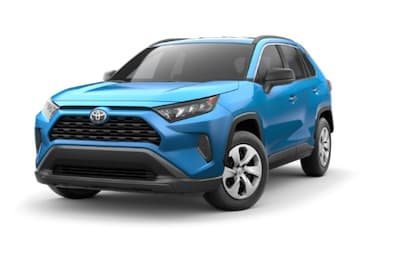 A blue 2019 Toyota RAV4