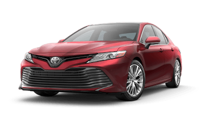 A red 2019 Toyota Camry