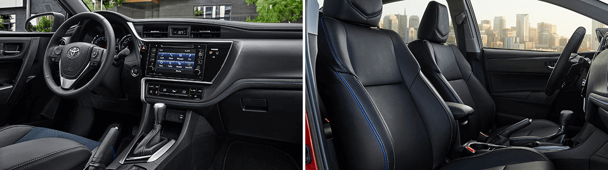 The dashboard and seating arrangement of the 2019 Toyota Corolla