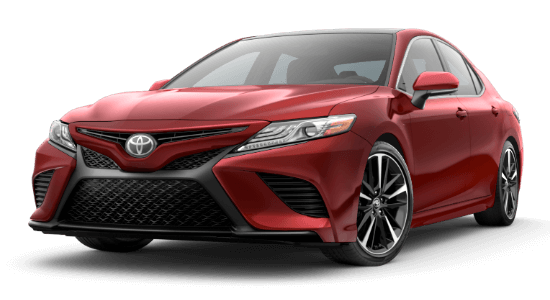 A red 2019 Toyota Camry XSE