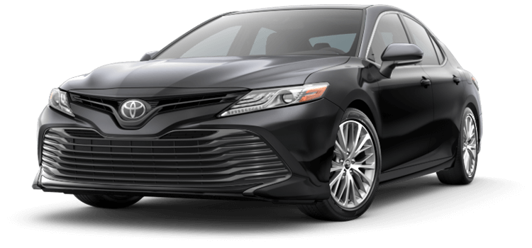 A black 2020 Toyota Camry XLE