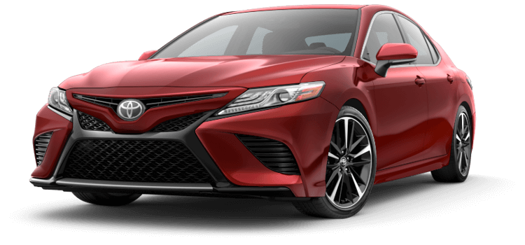 A red 2020 Toyota Camry XSE