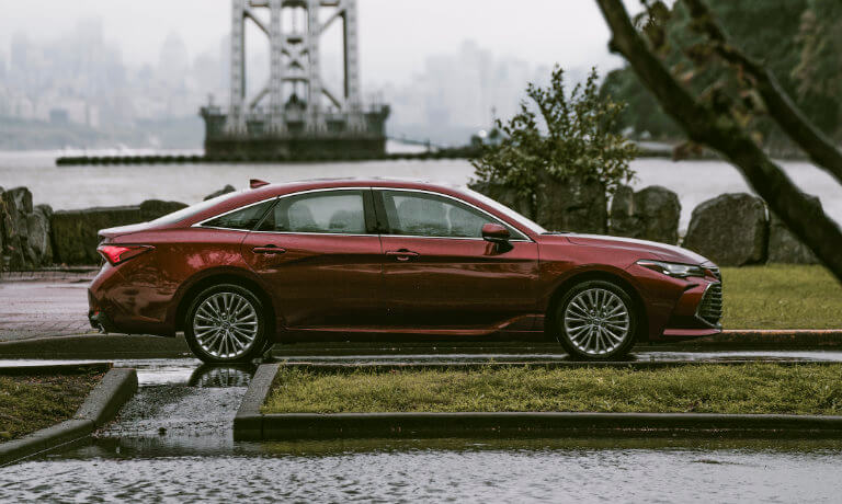 2020 Toyota Avalon exterior in the rain by waterfront