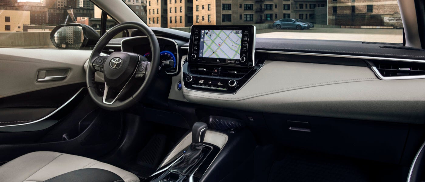 The dashboard on the 2020 Toyota Corolla