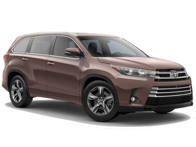A tan 2019 Toyota Highlander Limited Platinum
