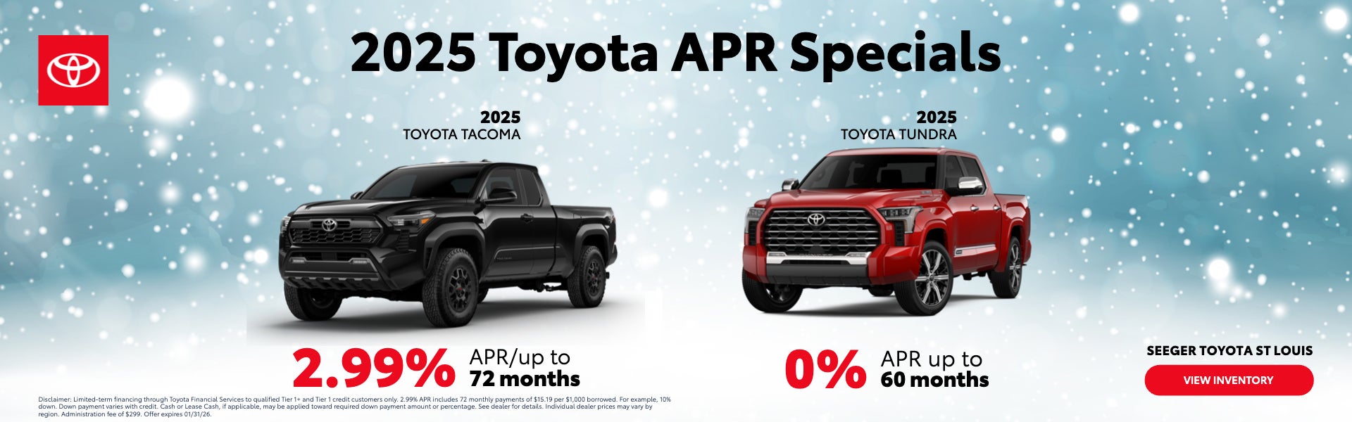 2025 Toyota APR Specials