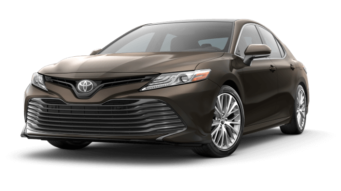 A brown 2020 Toyota Camry XLE V6