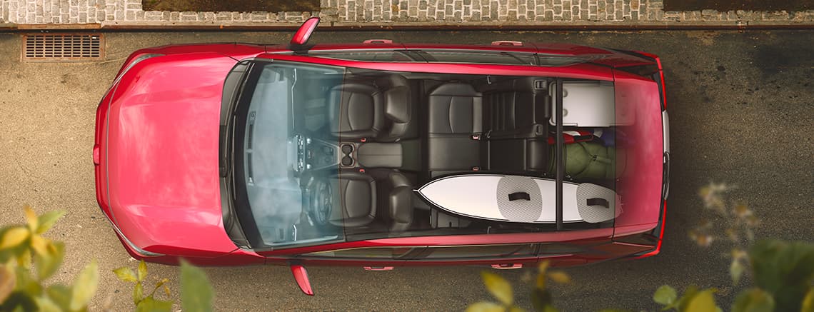 A birds eye view of the cargo space in the Toyota RAV4